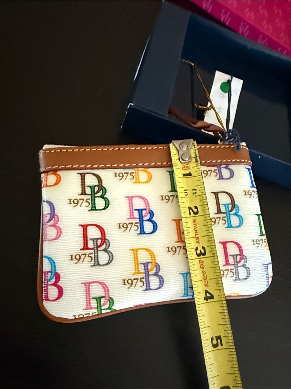 NWT Dooney & Bourke Rainbow DB Monogram Wristlet Pouch Wallet Box & Tags - Picture 7 of 12
